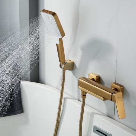 Смеситель для ванны Shevanik S9VP95MD2GMW, Золотой сатин