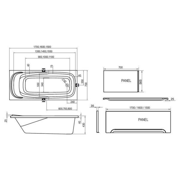 Ванна акриловая Ravak Vanda II CO11000000 150x70