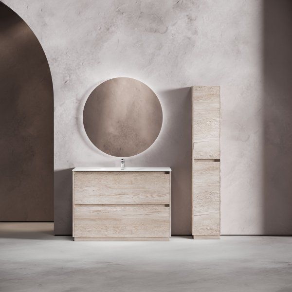Тумба под раковину SANCOS Libra Floor напольная, 1190х450х840, c двумя ящиками оснащенными доводчиками, дуб галифакс натуральный,  LB120F-1EG