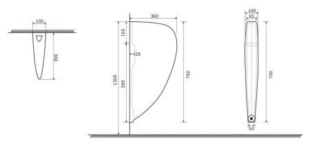 Перегородка для писсуара SantiLine SL-6006