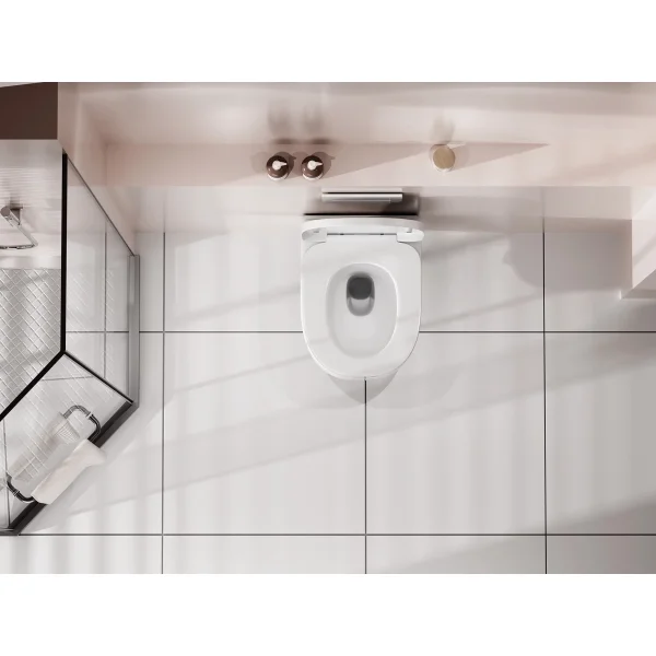 Унитаз подвесной Abber Rechteck AC1218 безободковый, торнадо, с сиденьем микролифт, белый