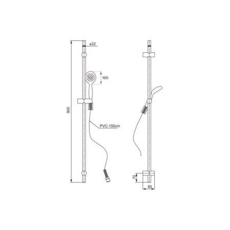 Душевой гарнитур Paini Torino TRGGYOBF12QP19QX0 черный