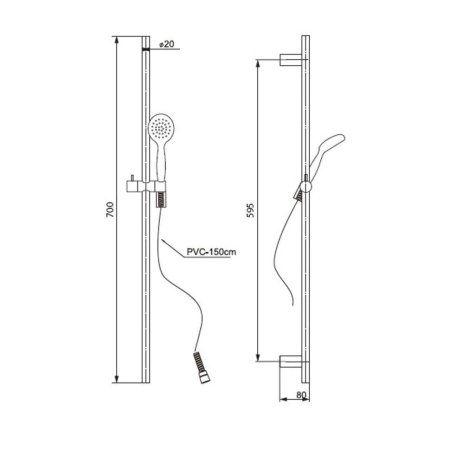 Комплект смесителя 3в1 Paini Bari RTUYCRFUSEZPT2XA3VUE1BVOR для раковины и ванны с душевым комплектом, хром