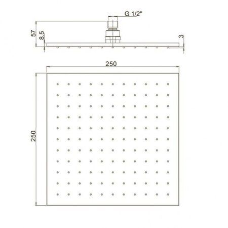 Верхний душ Paini 50CR759Q25EAHM 250 мм, хром