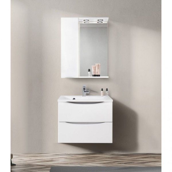 Шкаф-зеркало BelBagno Marino MARINO-SPC-700/750-1A-BL-P-L 70 bianco lucido
