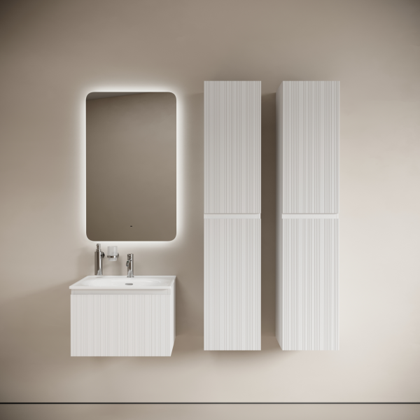 Тумба подвесная SANCOS Code 590х453х400, c одним  ящиком оснащенным доводчиками, цвет белый ,  CD60W