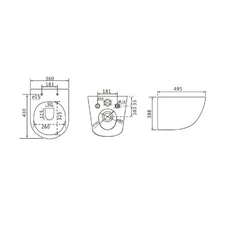 Унитаз Lemark GLAZER подвесной, черный матовый (9612004)