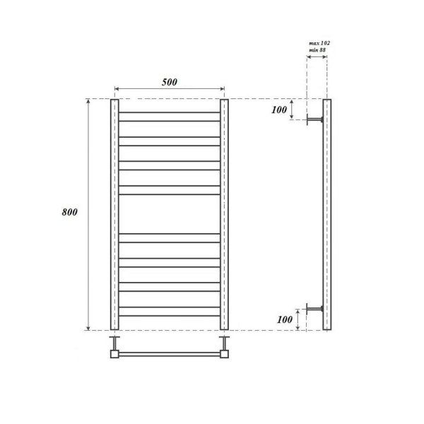 Полотенцесушитель водяной Point Меркурий PN83158 53x80 хром