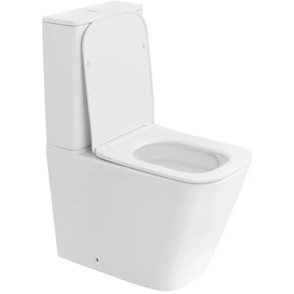 Унитаз-компакт Abber Rechteck AC1210TMW безободковый, торнадо, с сиденьем микролифт, белый матовый