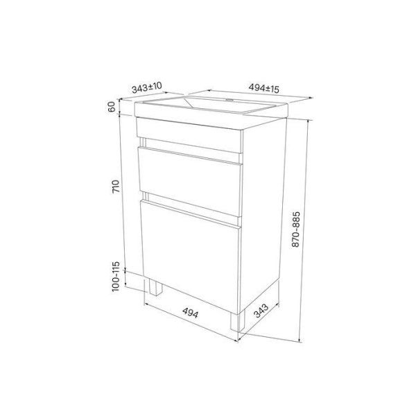 Тумба с умывальником IDDIS напольная с ящиками, белая, 50 см, Zodiac. Подходит ум. 3505000i28 (ZOSRD5ZJCBQYFiZW95RYK)