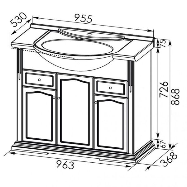 Тумба для комплекта Aquanet Тулуза 90 белая