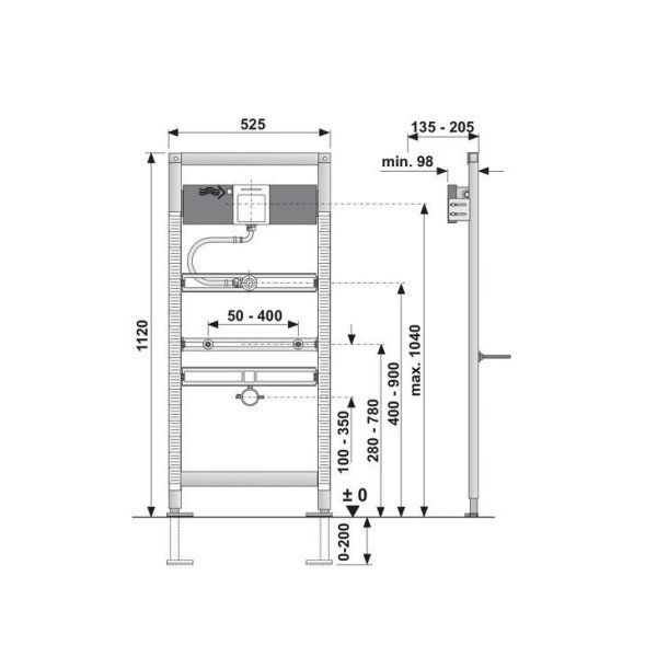 Система инсталляции для писсуаров Villeroy & Boch ViConnect 92198900