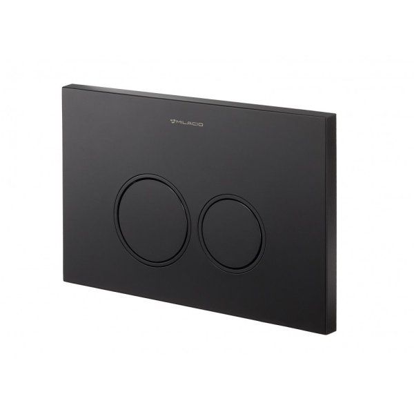 Клавиша смыва для инсталляции Milacio Standart MCU.203 (две кнопки, механическое, черный матовый)R-style