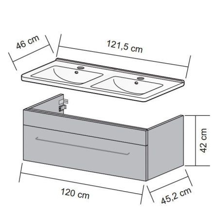 Мебель для ванной Dreja Aston 120 белый глянец