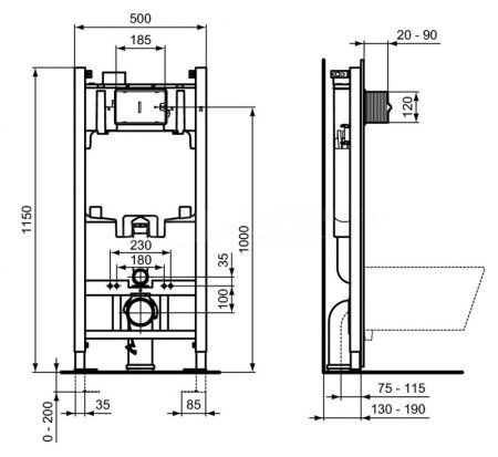 Система инсталляции для унитазов Ideal Standard ProSys Eco Frame 2.0 (R046367)