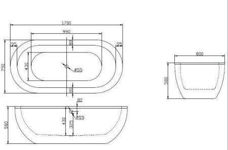Акриловая ванна BelBagno BB13-1700