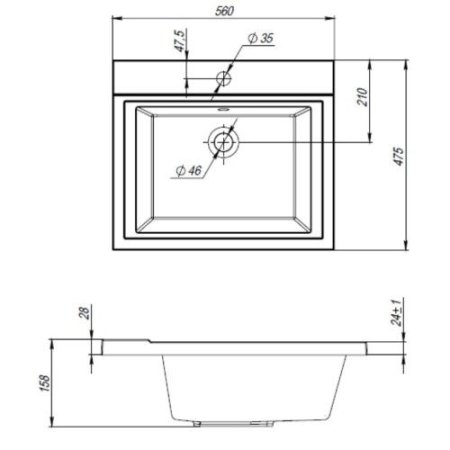 Умывальник Andrea Cosmos 560