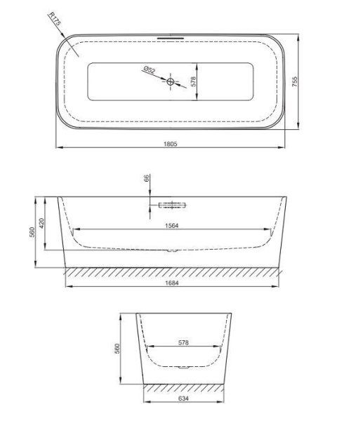 Ванна стальная Bette Art 3480-CFXXK-000 180x75 см