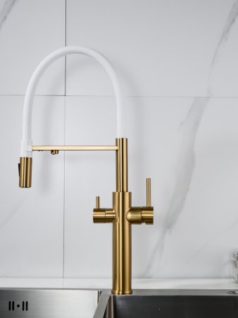 Смеситель для кухни Shevanik S478G, Золотой сатин