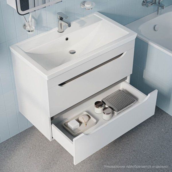 Тумба подвесная, 80 см, белый, Sky, IDDIS, SKY80W0i95 подходит умыв. 4078000i28