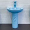 Комплект детский COMFORTY (голубой): раковина 0991B с донным клапаном DK-02L + пьедестал P0991B + смеситель 01B