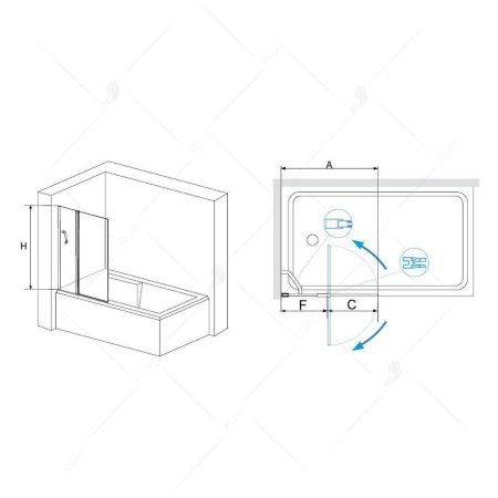 Шторка на ванну RGW Screens 03111110-11 стекло прозрачное/профиль хром