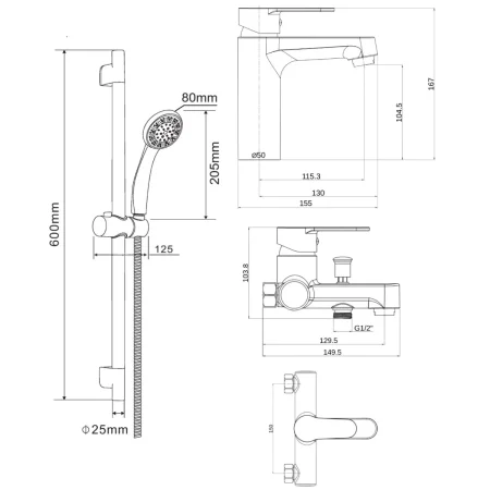 Комплект смесителей OneLife P07-511b