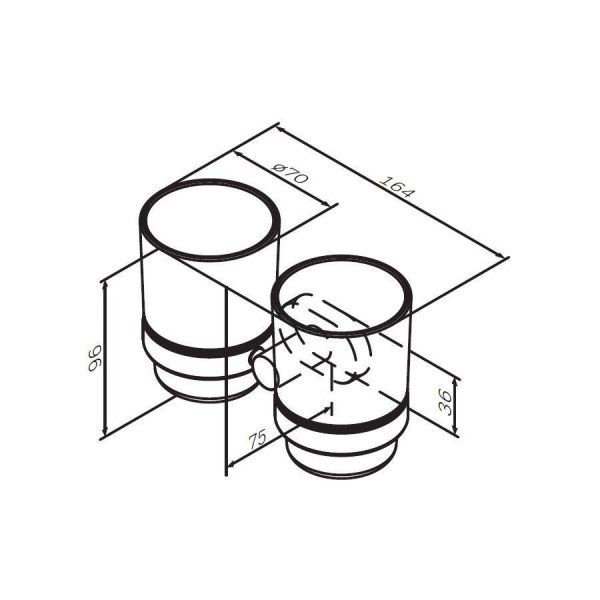 Стакан Am.Pm Sense L A74343400 двойной хром