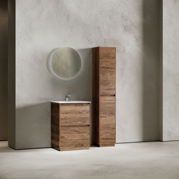 Тумба под раковину SANCOS Libra Floor напольная, 590х450х840, c двумя ящиками оснащенными доводчиками, дуб чарльстон,  LB60FECH