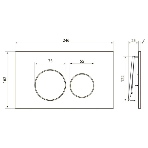 Кнопка смыва Point Виктория PN44061SB для инсталляции, нержавеющая сталь