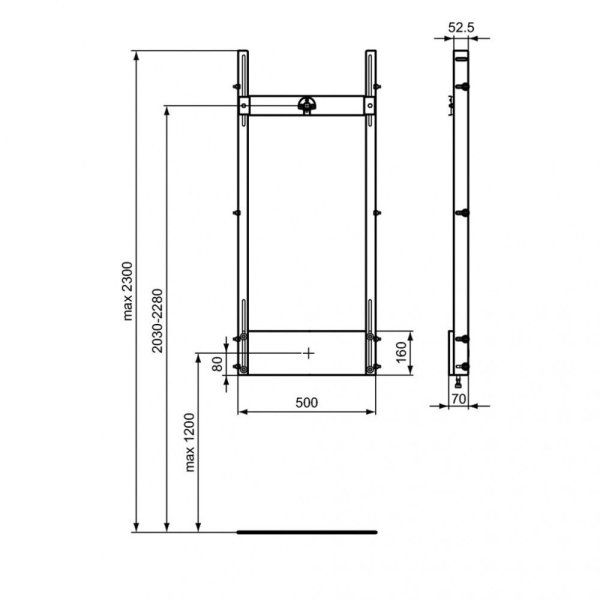 Система инсталляции Ideal Standard ProSys R016667 для смесителя и верхнего душа