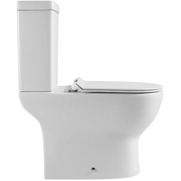 Унитаз-компакт Agger AT03000 безободковый, с сиденьем микролифт, белый глянец