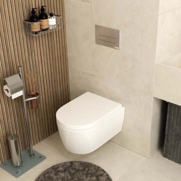 Система инсталляции для унитазов WasserKRAFT Alme 15TLT.010.ME.BN03 с кнопкой смыва белый, никель