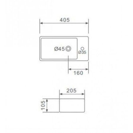 Раковина Gappo GT706L 41x21