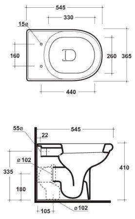 Унитаз приставной Olympia Federica 340011