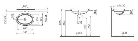 Раковина VitrA Efes 5801B003-0012 54
