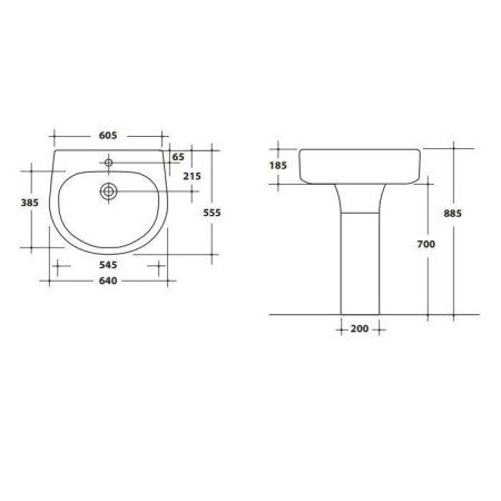 Раковина Ceramica Ala Today 17LV 64 см