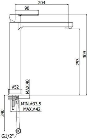 Смеситель Paffoni Ringo RIN081NO для раковины, черный матовый