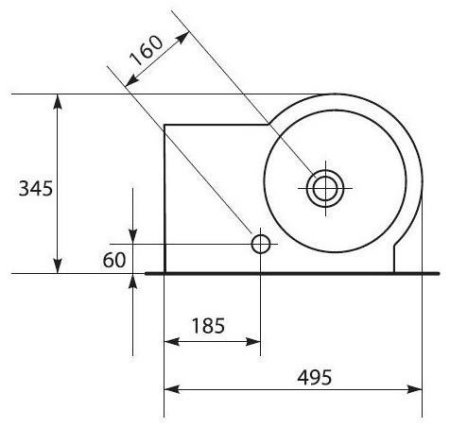 Раковина Cersanit Nano UM-N50/1-A-P   50 R ассиметричный