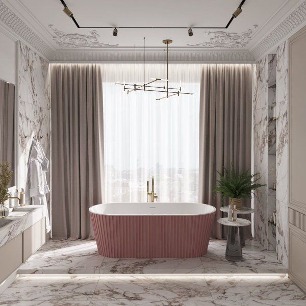 Ванна акриловая отдельностоящая Teymi Kati 170x80x58, розовая матовая T130112