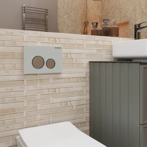 Кнопка смыва Charus Bagliore FP.330.WHITE.10 для инсталляции, белый/хром