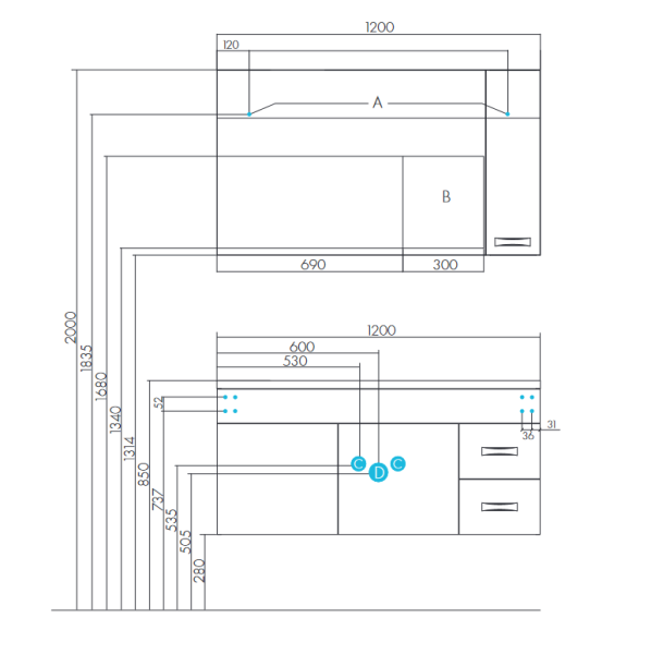 Тумба с раковиной Aquaton Диор 1A110601DR010 120 раковина Айрис М, белый