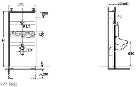 Система инсталляции для писсуаров Ideal Standard VV715602