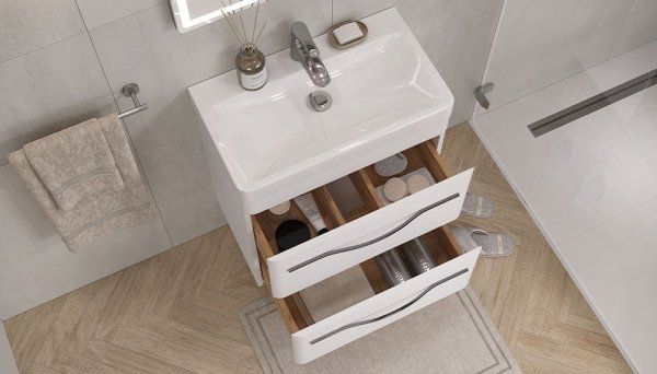 Тумба подвесная Velvex Jill 60, белый матовый (tp.JIL.9595.60.2Y белый матовый)