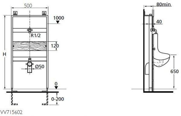 Система инсталляции для писсуаров Ideal Standard VV715602