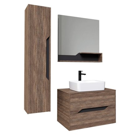 Зеркало Grossman Лайф 80 винтажное дерево темное/графит