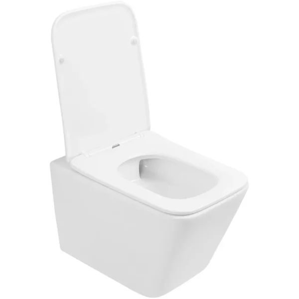 Унитаз подвесной Abber Rechteck AC1201T безободковый, торнадо, с сиденьем микролифт, белый