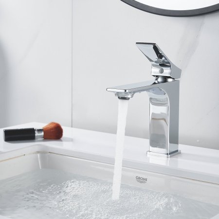 Смеситель для раковины однорычажный с гайкой Shevanik S6101, Хром