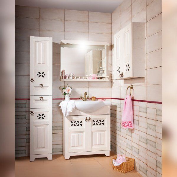 Зеркало с балюстрадой Бриклаер КАНТРИ 85, бежевый дуб прованс