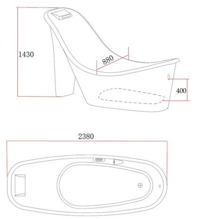 Акриловая ванна Gemy RF1253BG черный